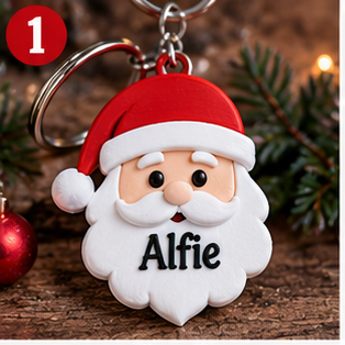 Personalized Christmas 3D Printed Keyring