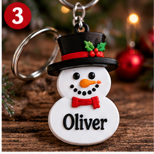 Personalized Christmas 3D Printed Keyring