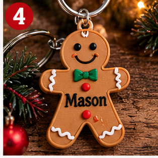 Personalized Christmas 3D Printed Keyring
