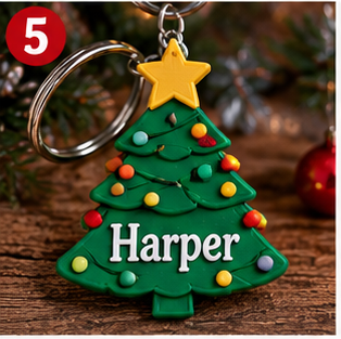 Personalized Christmas 3D Printed Keyring