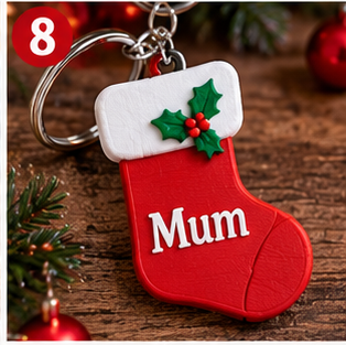 Personalized Christmas 3D Printed Keyring