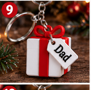 Personalized Christmas 3D Printed Keyring