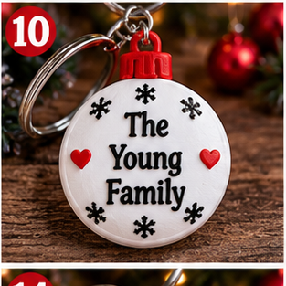 Personalized Christmas 3D Printed Keyring
