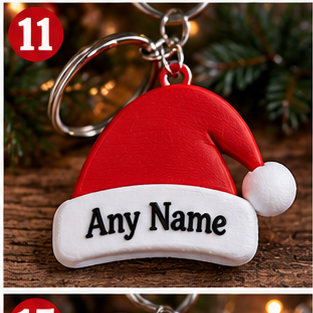Personalized Christmas 3D Printed Keyring