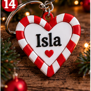 Personalized Christmas 3D Printed Keyring