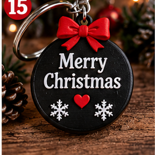 Personalized Christmas 3D Printed Keyring